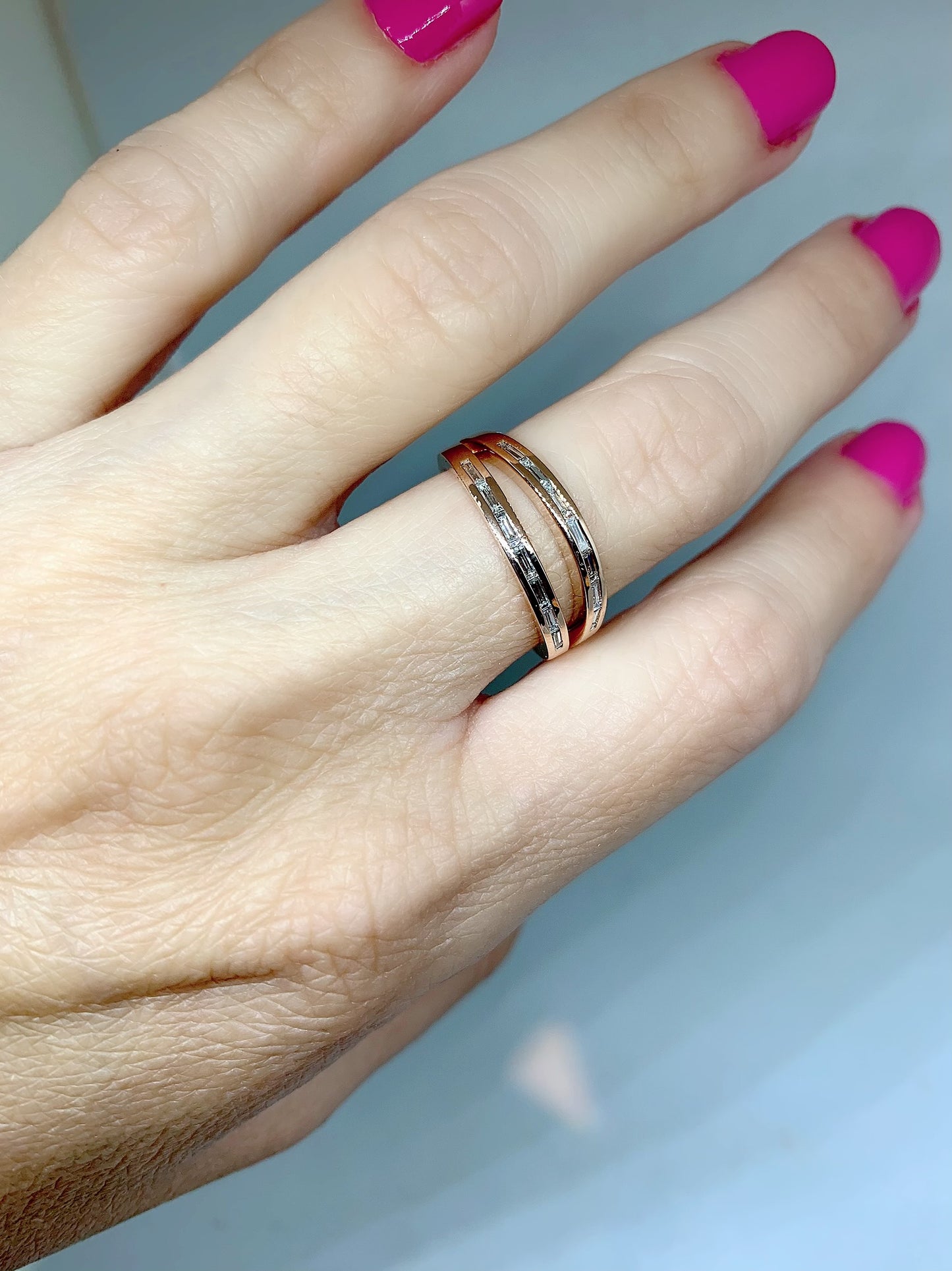 14k Rose Gold 1/3 CTW Natural Diamond Ring with Negative Space