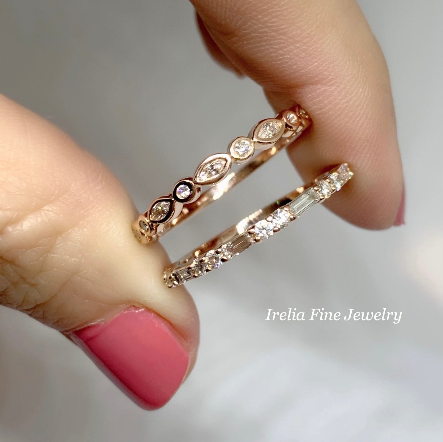 14K Gold 1/4 CTW Baguette Natural Diamond Wedding or Stackable Ring