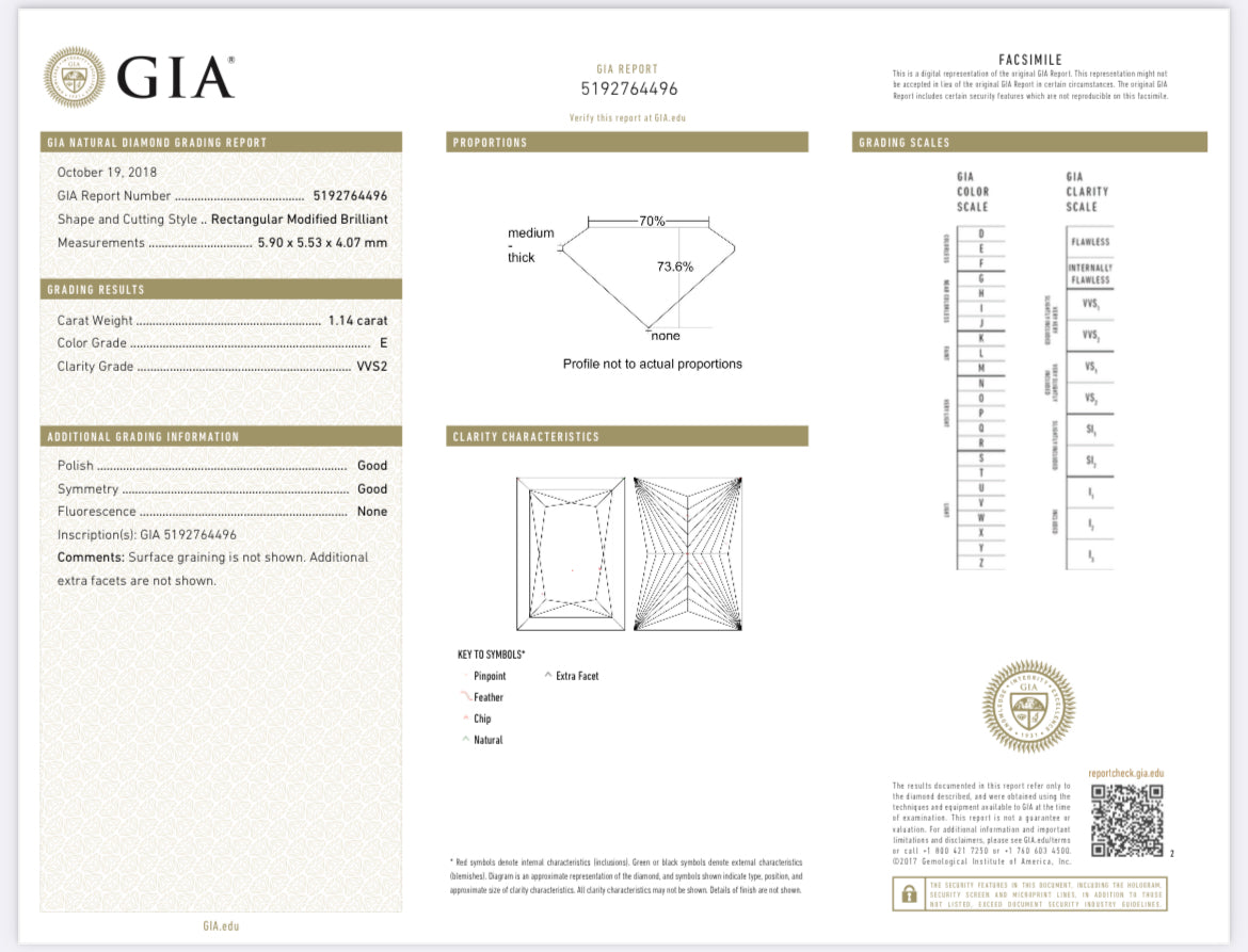 1.14 Carat Princess Cut Diamond E , VVS2 , GIA Certified 5192764496 //
