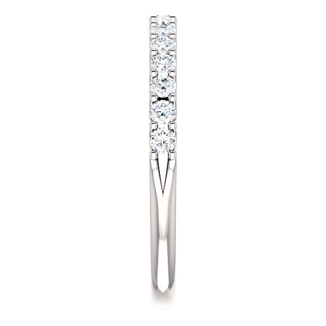 14K Gold 1/2 CTW Diamond Shared Prong Wedding or Stackable Ring
