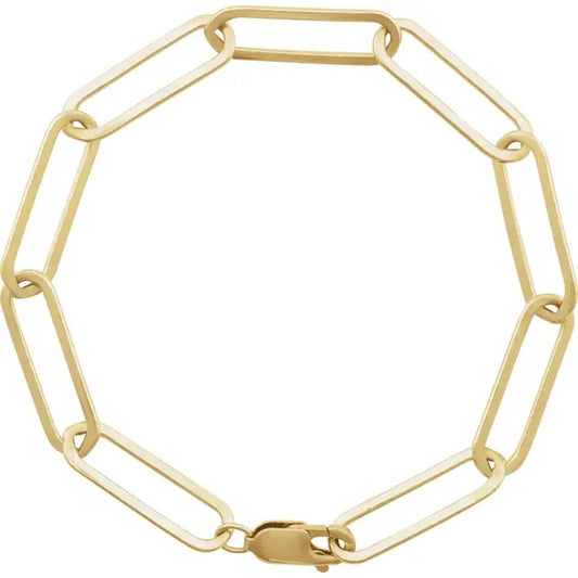 14k Yellow Gold large Paper Clip Bracelet&nbsp;
