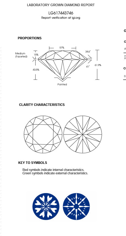 1.87 Carat Round Lab Grown Diamond, IGI  LG617443746, Color E , Clarity VVS2 , FLAWLESS + IDEAL