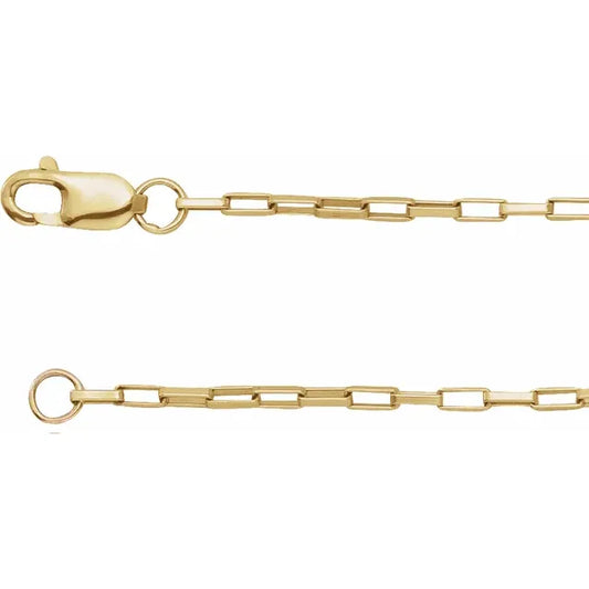 14K Yellow 1.2 mm Elongated Box , Comes in Multiple Length Options