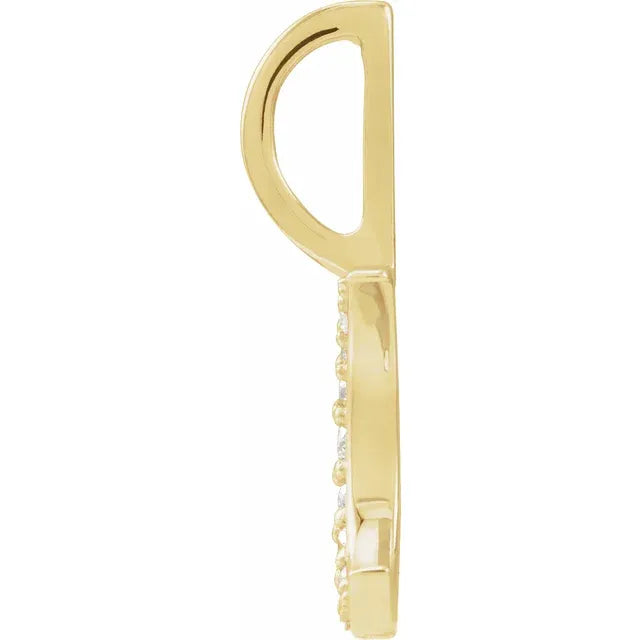 14K Yellow .07 CTW Natural Diamond Crescent Moon Pendant/Charm