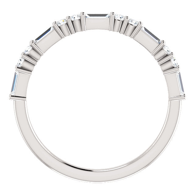 14K Gold 1/4 CTW Baguette Natural Diamond Wedding or Stackable Ring