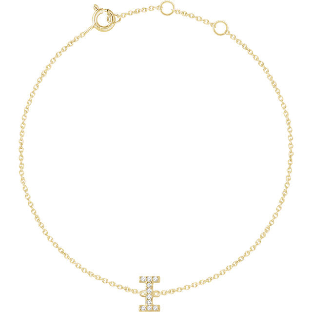 gold initial bracelet 