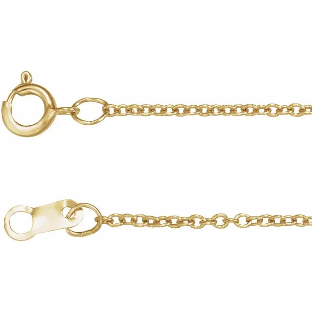 14K Yellow .08 CT Baguette Diamond Disc Pendant, comes with Adjustable chain