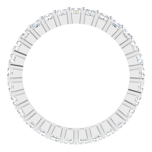 14K Gold 2 mm Princess Cut Diamond Eternity Band- Made to Order