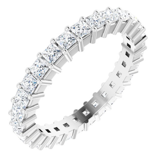 14K Gold 2 mm Princess Cut Diamond Eternity Band- Made to Order