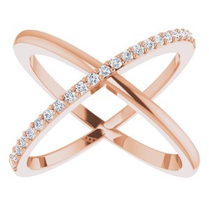 14K Yellow 1/4 CTW Natural Diamond Criss-Cross Ring, Size 7