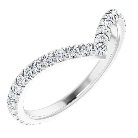 14K Yellow Gold 3/8 CTW Natural Diamond French-Set V Shape Ring