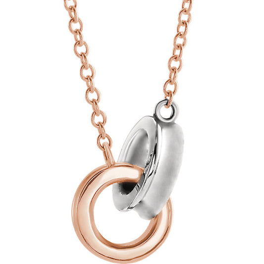 Tiny 14k Rose Gold Interlocking  Pendant