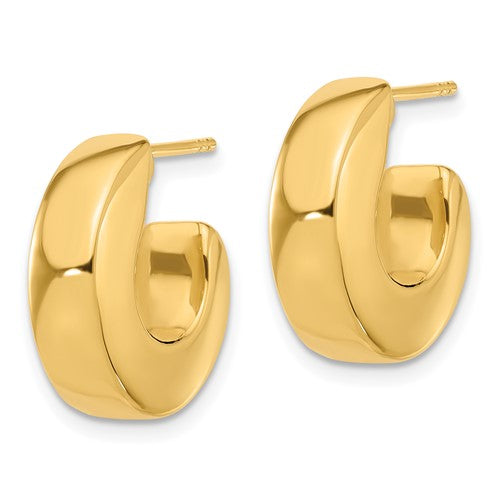 14k Yellow Gold Modern J-Hook Earrings