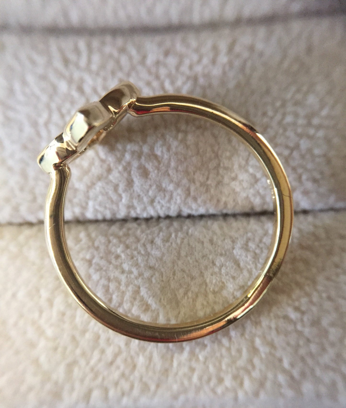 Dainty 14K Yellow Gold Clover Stackable Ring- Ring Size 7