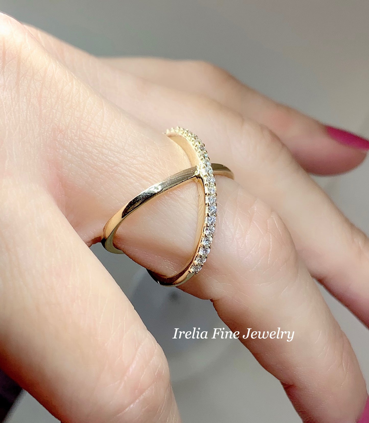 14K Yellow 1/4 CTW Natural Diamond Criss-Cross Ring, Size 7