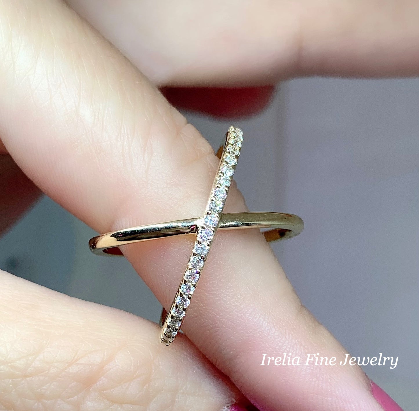 14K Yellow 1/4 CTW Natural Diamond Criss-Cross Ring, Size 7