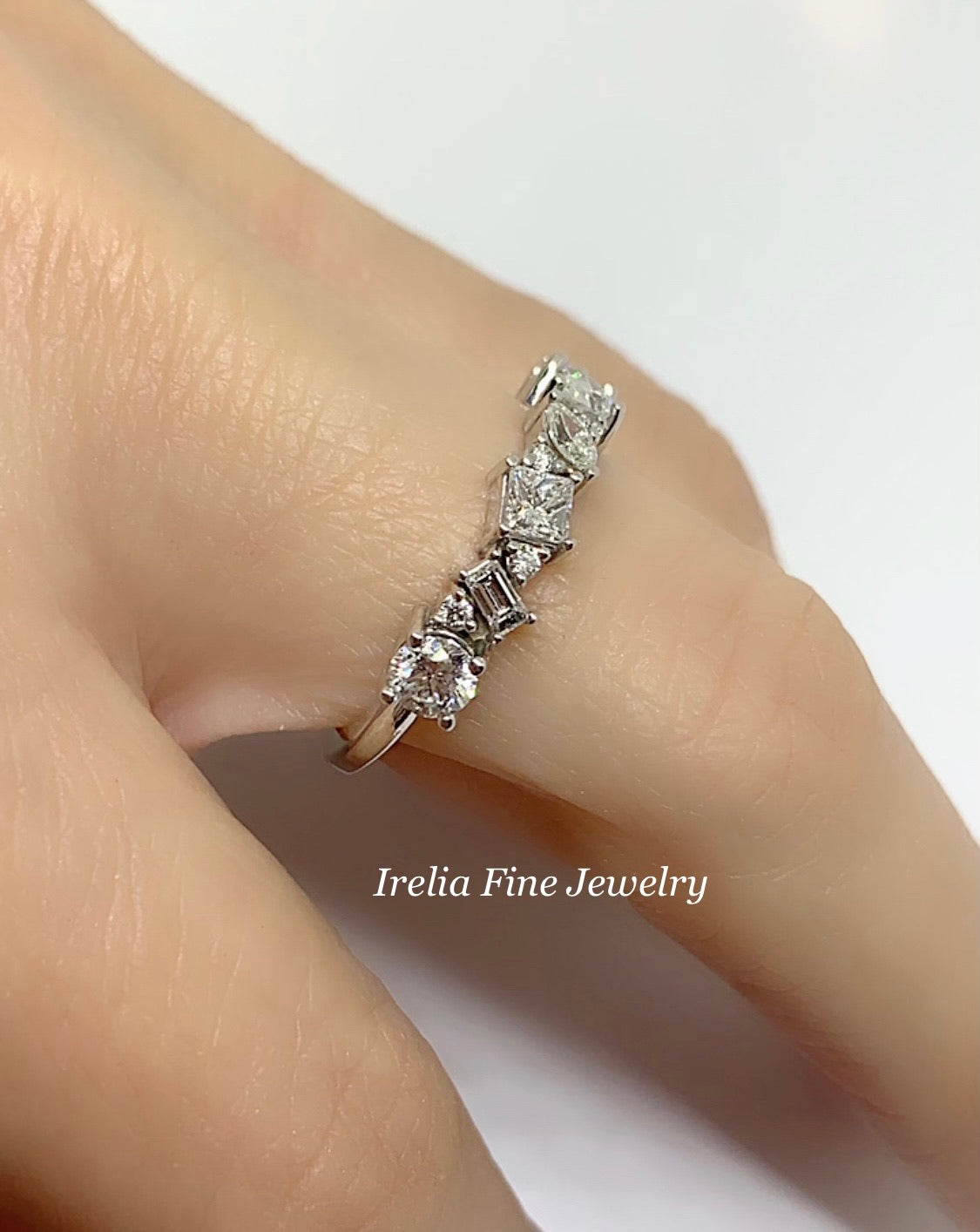 14K White 7/8 Carat Natural Diamond Band , Size 7
