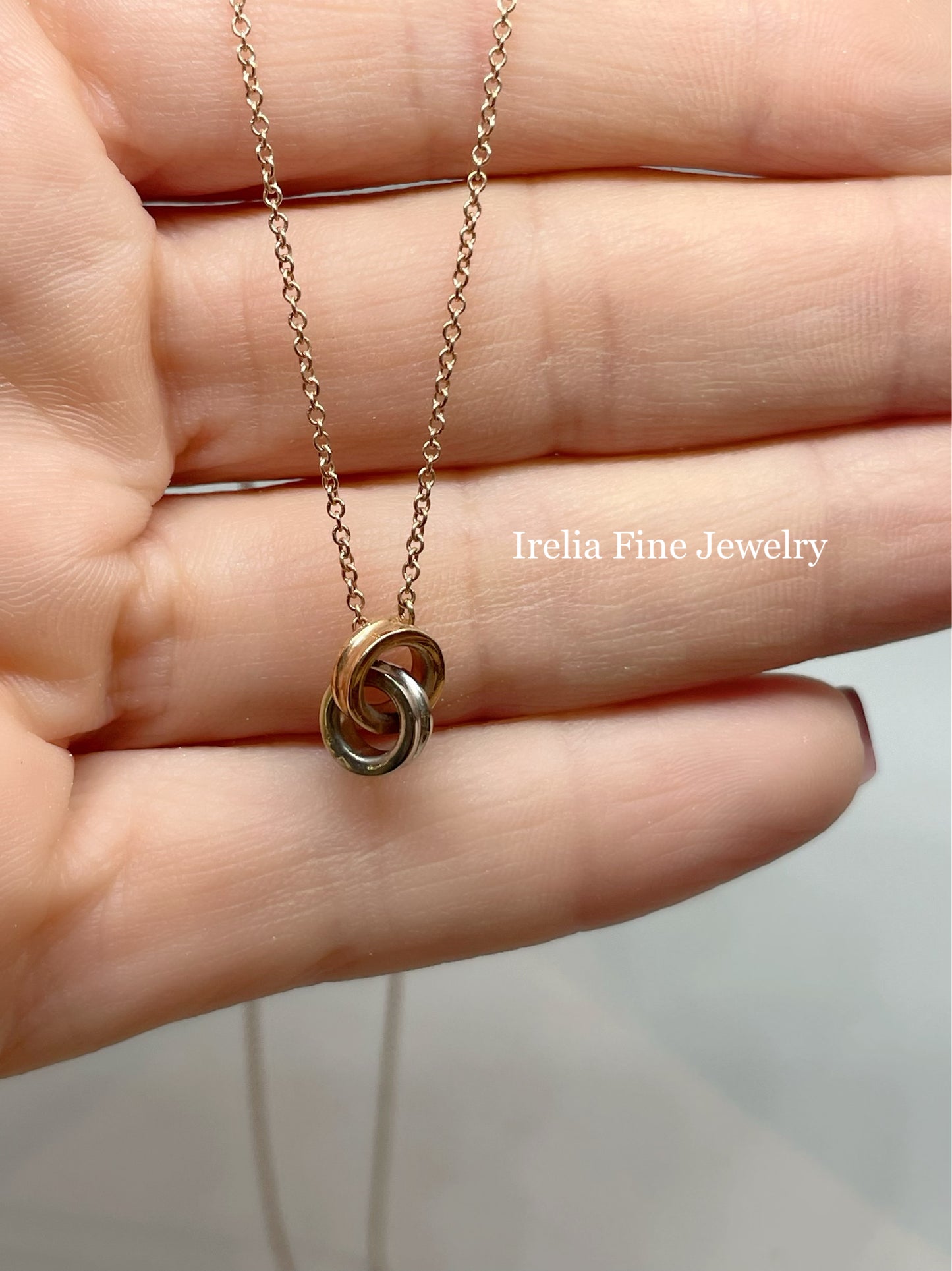Tiny 14k Rose Gold Interlocking  Pendant