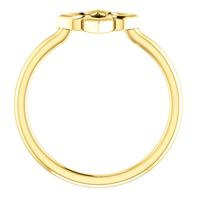 Dainty 14K Yellow Gold Clover Stackable Ring- Ring Size 7